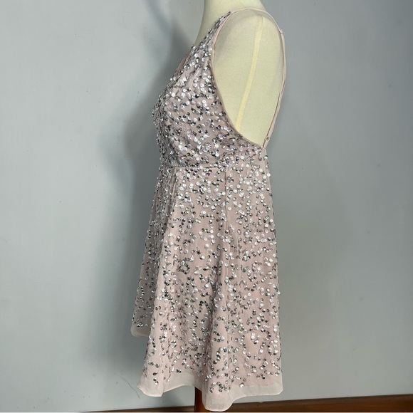 ASOS sequin pink pastel mini dress A-line prom party special occasion birthday - Picture 10 of 15